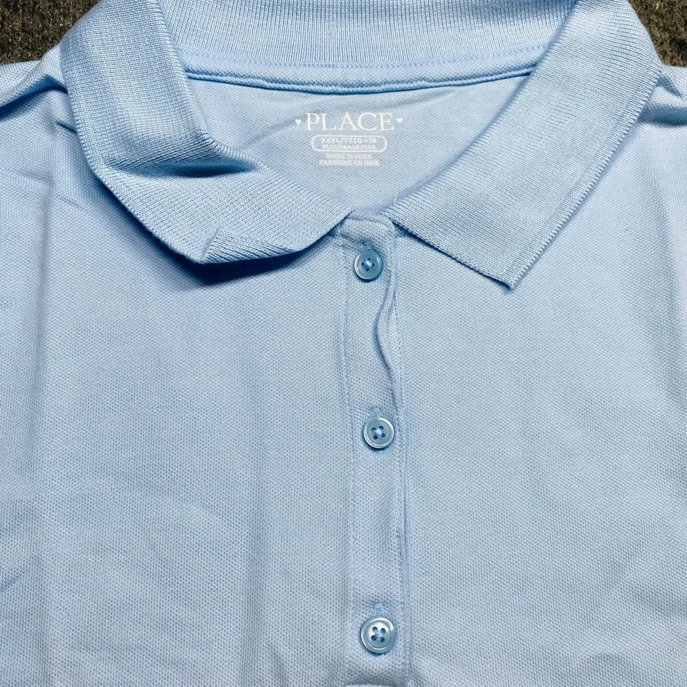 Children’s Place Girls Uniform Polo Light Blue XXXL 18 New